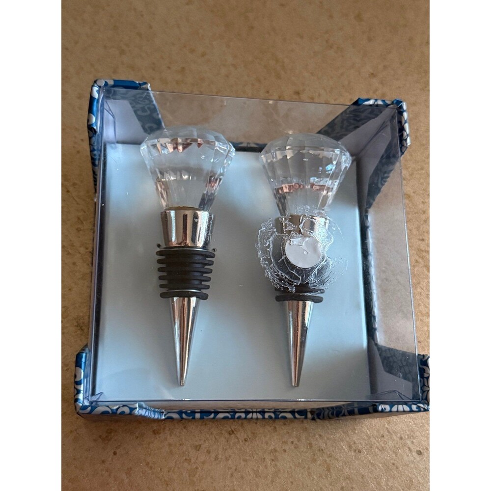 Wild Eye Designs Crystal Diamond Wine Stopper Set - 2 Piece